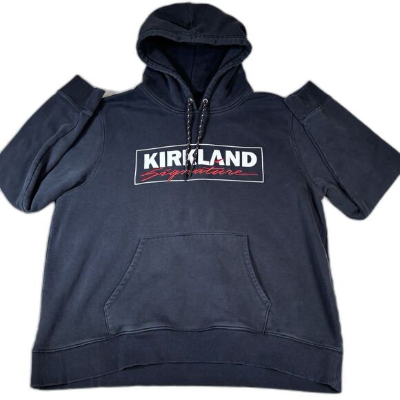 Kirkland Signature Hoodie Mens XXL Pullover Sweatshirt Costco Embroidered Black - Picture 1 of 7